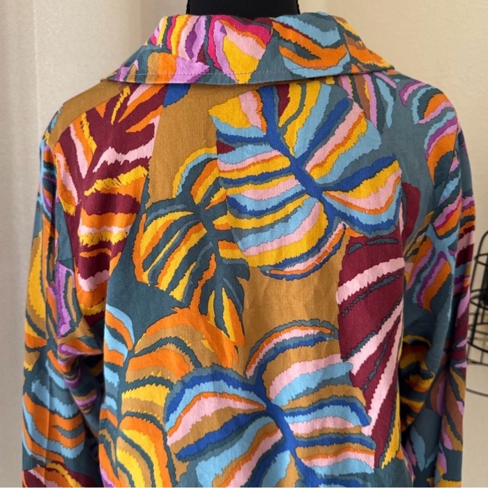 Haute Hippie Multicolor Abstract Print Blouse Small Designer Boho Top - Picture 7 of 10